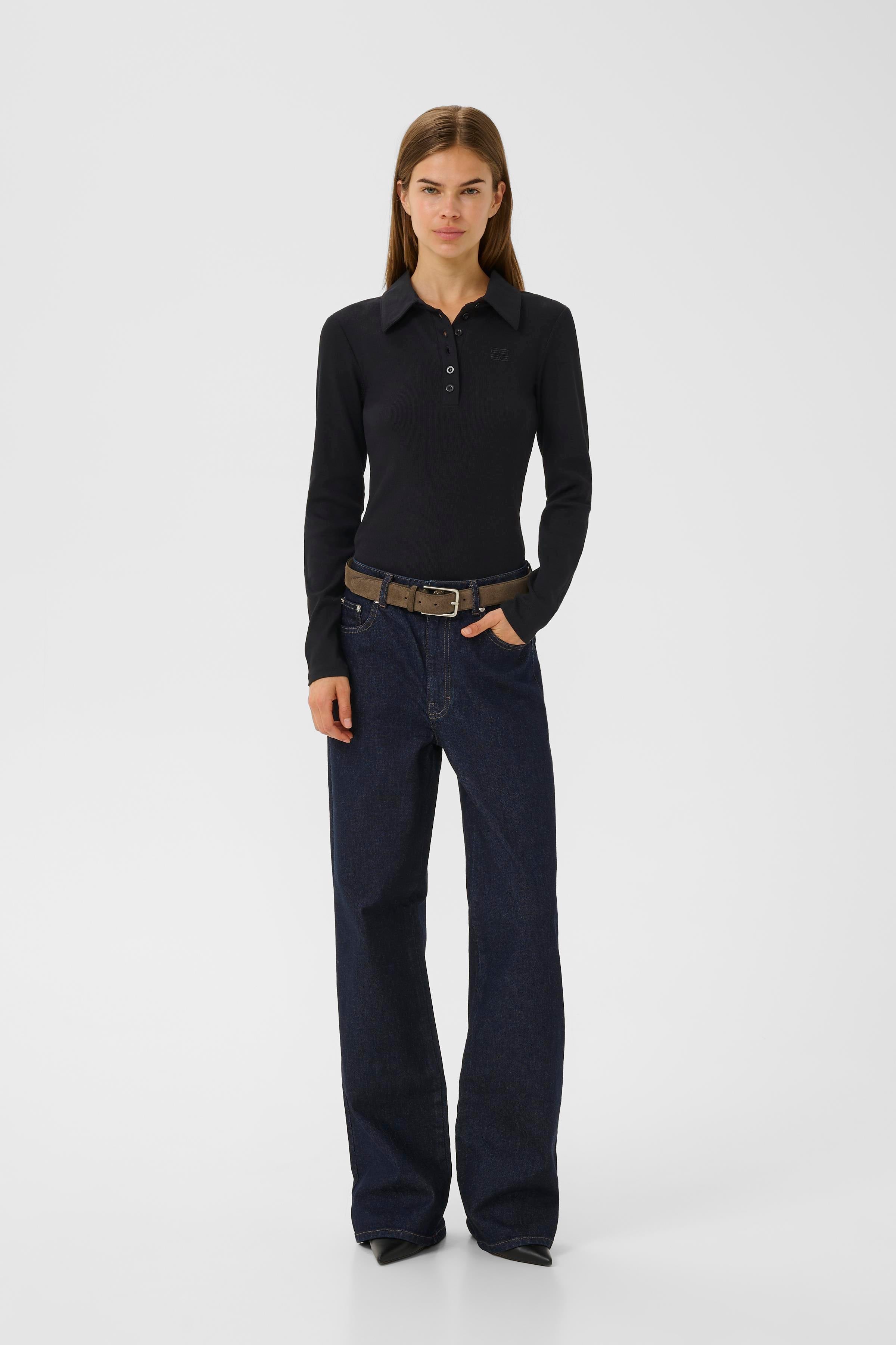 GZdrew langærmet polotrøje - sort